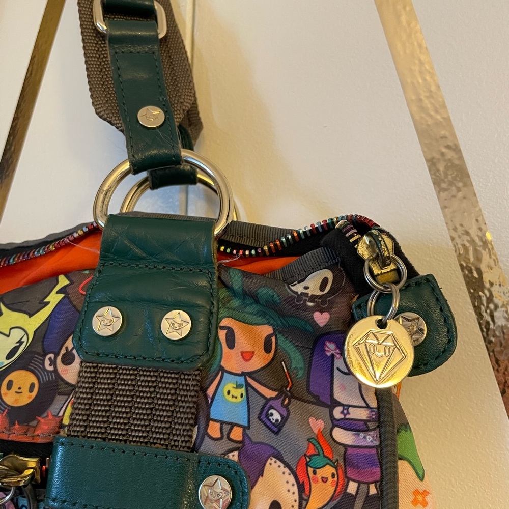 Tokidoki Concerto Character Print Shoulder Bag with Olive Green Accents - Picture 3 of 6